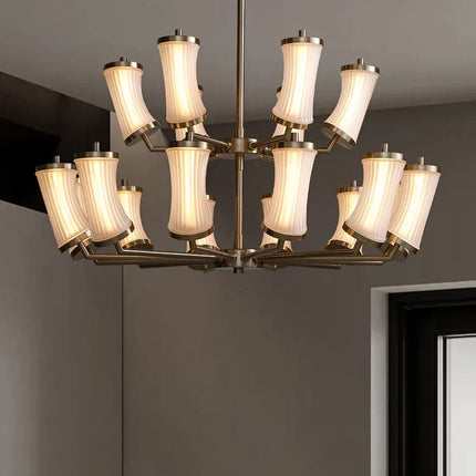 lustre led en verre design moderne de luxe