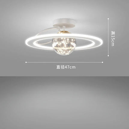 Lustre moderne LED avec boule en verre doré Sandyha — LZ4X9M2