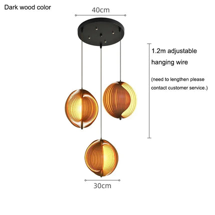 Suspension en bois style wabi sabi pour décoration intérieure moderne — LZ4X7Q9