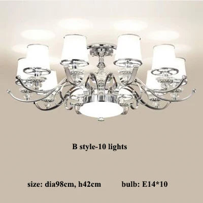Lustre moderne chromé avec abat-jours blancs — LZ4XJ9