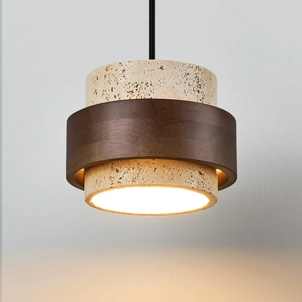 Suspension en bois noyer avec éclairage rétro pour bar et restaurant — LZ4X9T1