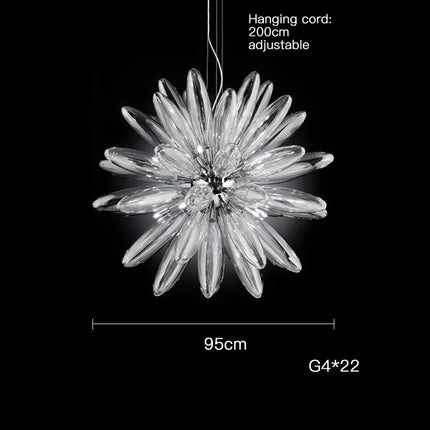 lustre à led design avec abat-jour en verre élégante finition brillante