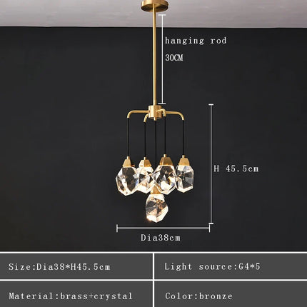 Lustre moderne en cristal avec abat-jour fantaisie — LZ4X9QJ