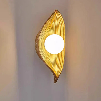 Applique murale en résine et verre forme feuille pour éclairage d'allée — LZ4X9T2