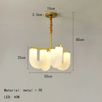 suspension led en acrylique en forme de u suspension décorative