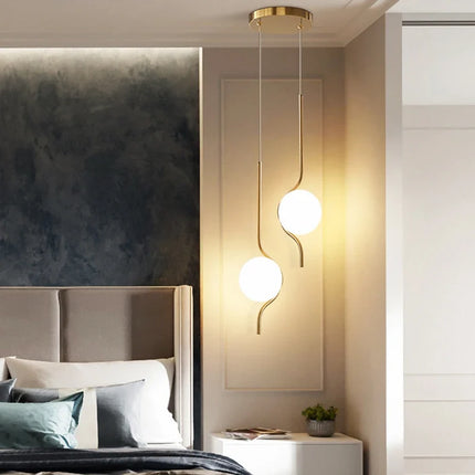 Suspension LED en verre laiteux style art déco — LZ4X9P2