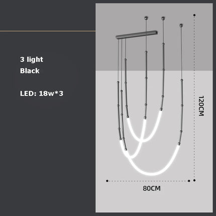 Lustre Art déco en métal noir avec éclairage LED intégré — LZ4X9P