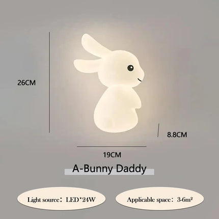 Applique murale lapin mignon pour chambre d’enfant ludique et créative — LZ4X9QJ