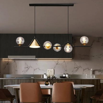 Lustre suspension en verre pour îlot de cuisine style nordique — LZ4X9P