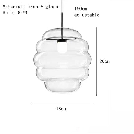 Suspension en verre transparent à fil réglable pour bar et restaurant — LZ4T9Q2M