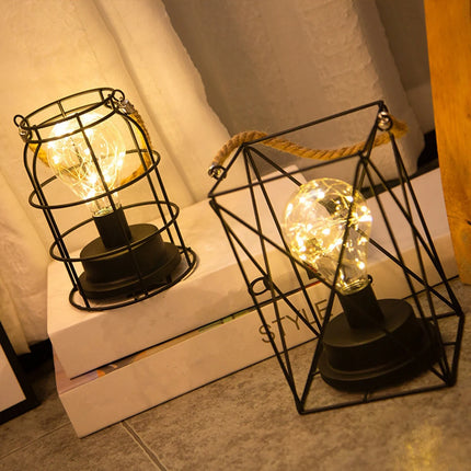 Lampe de table rétro en fer forgé pour bureau et lecture — LZ4P9XJ
