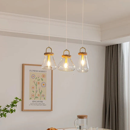 Suspension abat-jour en verre transparent style Art déco pour intérieur — LZ4X9M