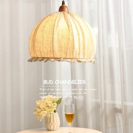 Lustre romantique en forme de bourgeon en coton et lin — LZ4X9T