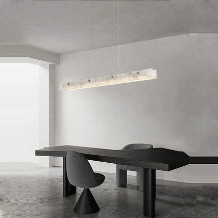 Lustre LED dimmable en marbre et acier inoxydable pour intérieur — LZ4P7XQ