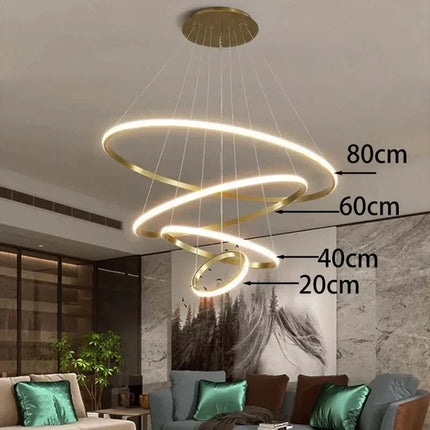 Lustre moderne rond à trois cercles design élégant — LZ4X9P2Q