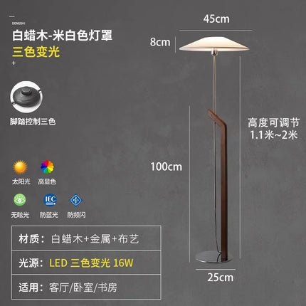 Lampadaire en bois massif style japonais wabi-sabi design Bauhaus — LZ4X7M