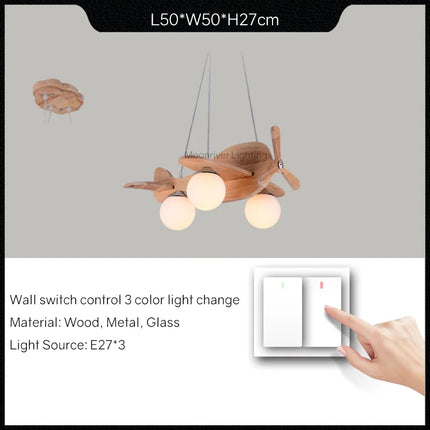 Lustre suspension en bois décoratif pour chambre d'enfant — LZ4P9X