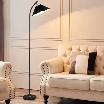 Lampadaire nordique avec abat-jour plissé pour intérieur — LZ4X9T