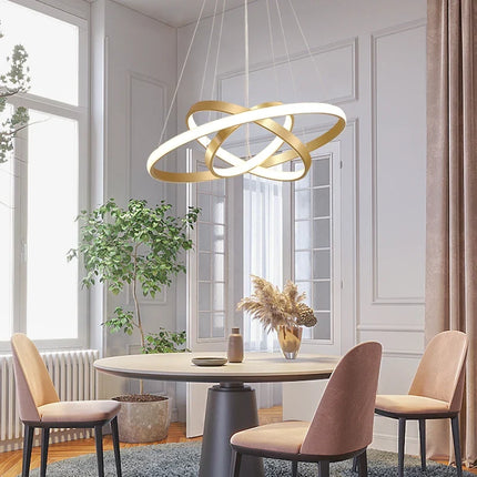 Lustre nordique moderne avec anneau lumineux et télécommande — LZ4X9P2