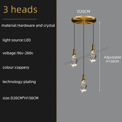 Lustre créatif en cristal pour duplex et escalier en colimaçon — LZ4X9P2