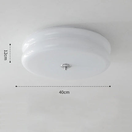 Plafonnier rétro en verre crème pour chambre à coucher — LZ4X9M