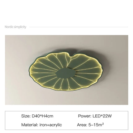 plafonnier led créatif en forme de feuille de lotus décoratif