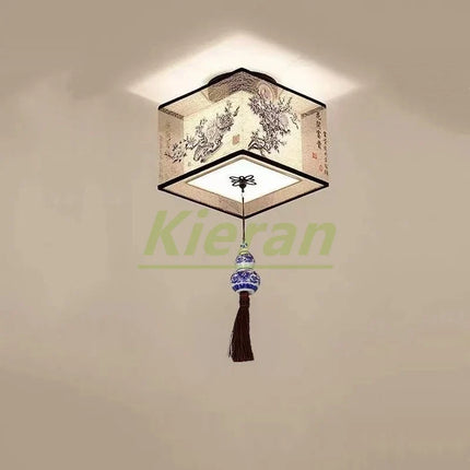 Plafonnier LED moderne motif lotus et oiseau pour hôtel et KTV — LZ4X9T