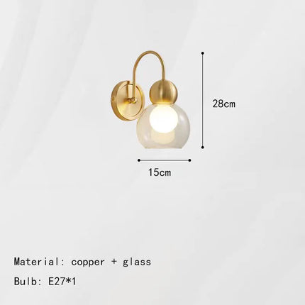 Applique murale moderne en verre et cuivre pour luminaire — LZ4P9XJ