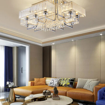 lustre dimmable en cristal pour un éclairage élégant