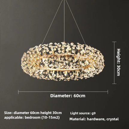 Lustre moderne en cristal forme pissenlit créatif et atmosphérique — LZ4X9Q2M