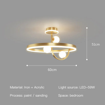 Plafonnier LED décoratif en fer style nordique moderne — LZ4X9P