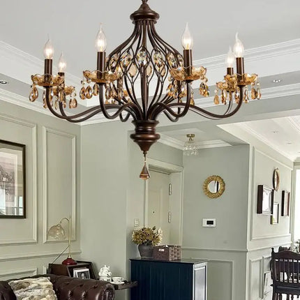 Lustre vintage en cristal LED pour hôtel et restaurant — LZ4P9XJ