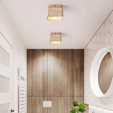 Plafonnier rétro en pierre de grotte au design silencieux et surprenant — LZ4X9T