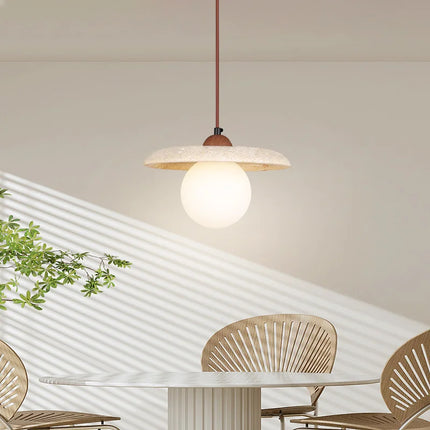 Suspension vintage en pierre naturelle et verre rétro — LZ4M7Q2N