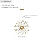 Rond D40cm / Corps de lampe en or / Lumière blanche | CHINE