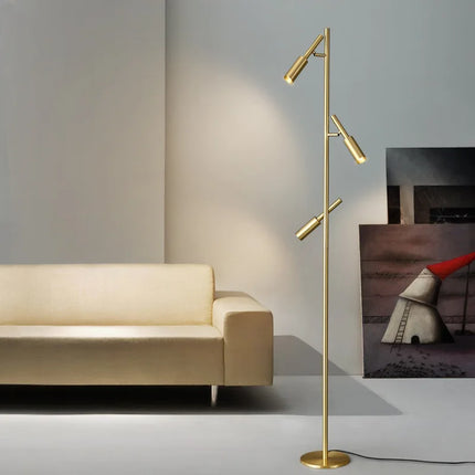 Lampadaire en laiton et cuivre pour lecture et étude — LZ4X9P2