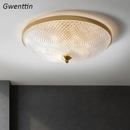 Plafonnier en cuivre et verre pour intérieur style loft moderne — LZ4X9T