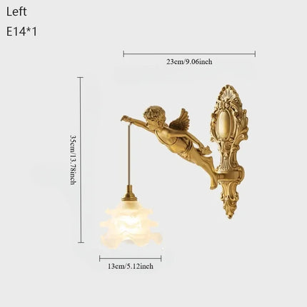 Applique murale vintage en cuivre avec cristal Angelique — LZ4X9T1