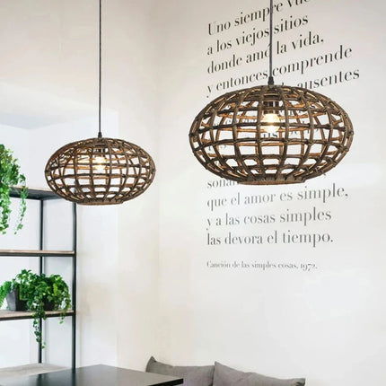 Suspension circulaire en rotin pour éclairage intérieur — LZ4T9X