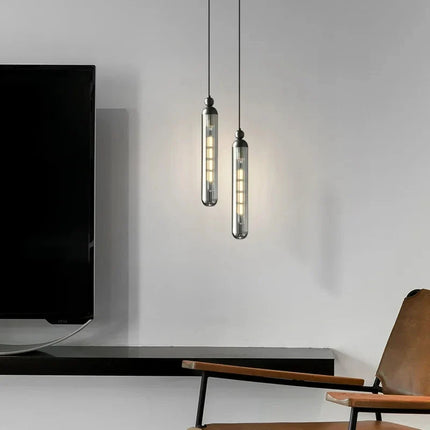 Lustre en verre transparent avec suspension à cordon cuivre réglable — LZ4F7XQ
