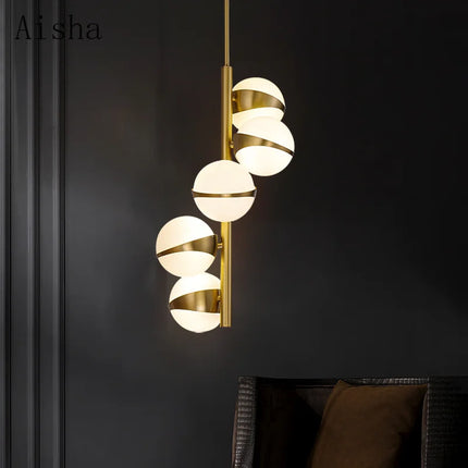 Lustre suspension nordique en cuivre au design créatif — LZ4X9P2