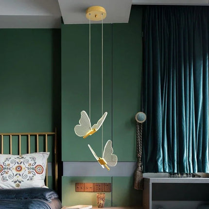 Lustre suspension LED design papillon transparent nordique — LZ4X9M