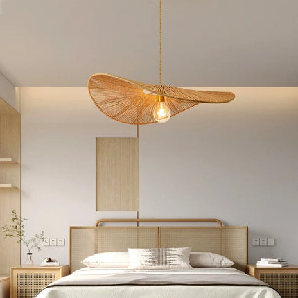 Lustre suspension nordique en paille pour décoration élégante — LZ4X9J