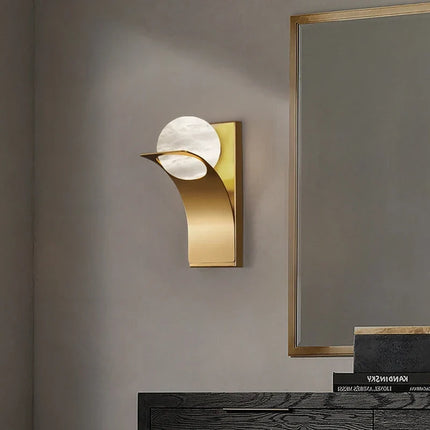 Applique murale LED en marbre naturel espagnol au design moderne et luxueux — LZ4X9P2Q