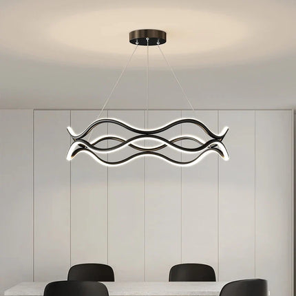 Lustre suspension nordique à lignes ondulées et éclairage principal — LZ4X9P