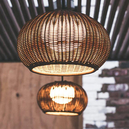 Plafonnier rotin style wabi sabi pour décoration moderne et élégante — LZ4D7Q1