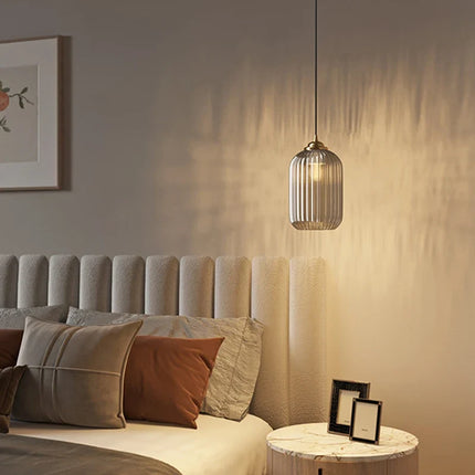 Suspension vintage en verre rayé pour restaurant — LZ4X9M