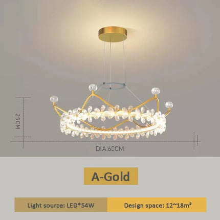 Lustre en cristal avec couronne dorée et étoile pour décoration enfant — LZ4X9P2