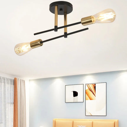 Plafonnier décoratif moderne en fer à deux lumières pour intérieur — LZ4X9T