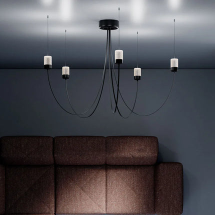 Lustre minimaliste LED avec abat-jour en verre cristal — LZ4X7Q2